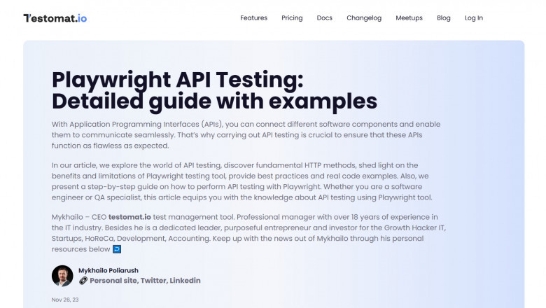 Playwright for API Testing: Comprehensive Guide with Examples