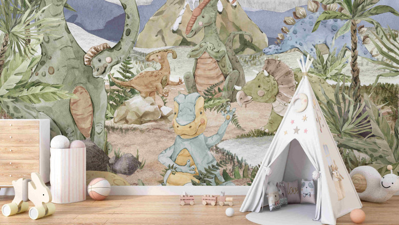 Transform Your Child's Room with a Jurassic Adventure Mural