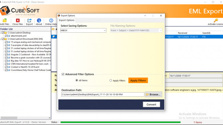 How to Open EML Files in MBOX File in Windows?