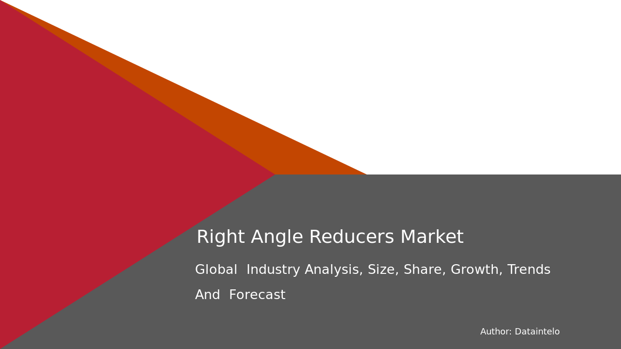 Right Angle Reducers Market Research Report 2032